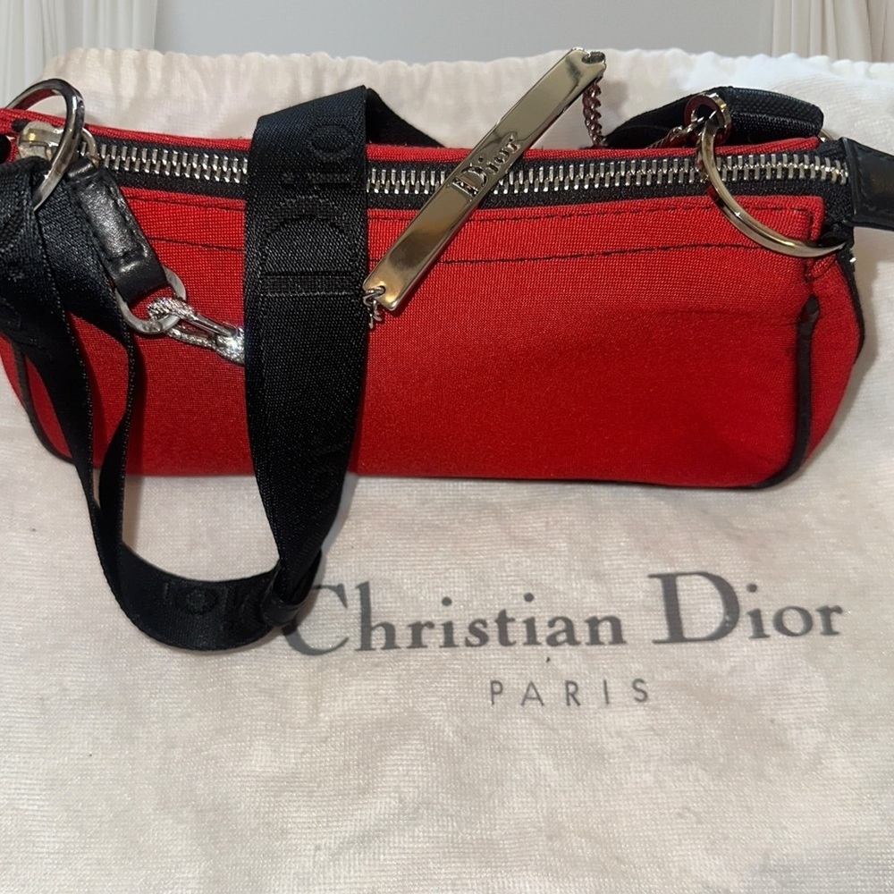 CHRISTIAN DIOR Red Silk Jersey Crystal Hardcore Bag RARE VINTAGE GALLIANO ERA - Picture 3 of 17